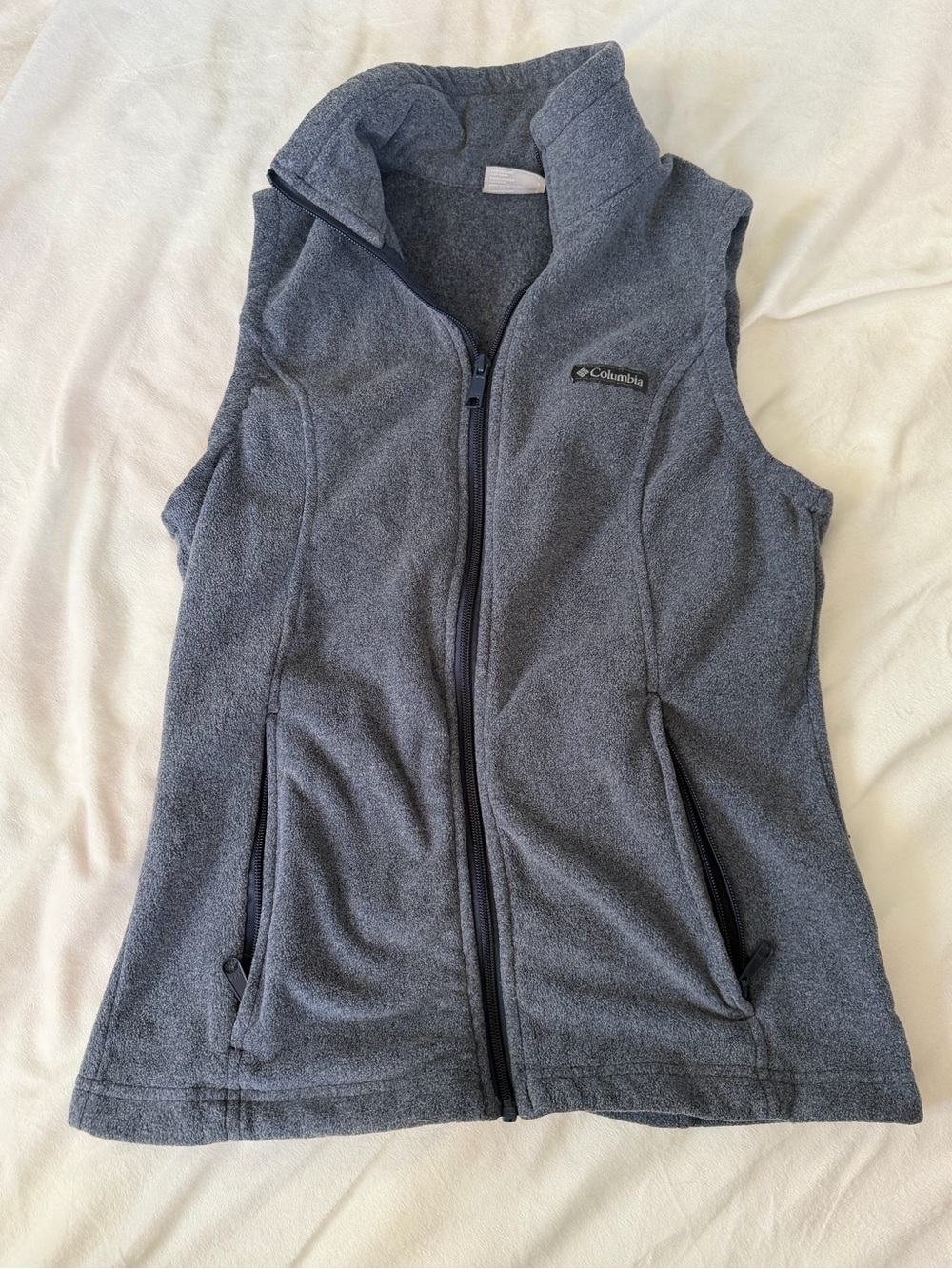Columbia Grey Full‑Zip Fleece Vest